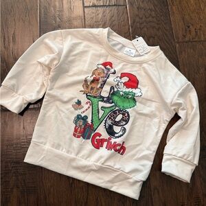 Grinch Kids Christmas Sweatshirt 3T NWT